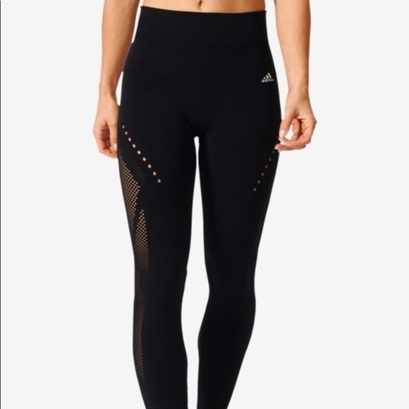 Blue Adidas Mesh Leggings - Picture 4 of 4